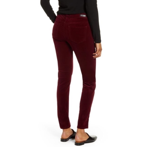 Kut From The Kloth Diana Stretch Corduroy Skinny Pants in Burgundy Sz 6 - Picture 2 of 13